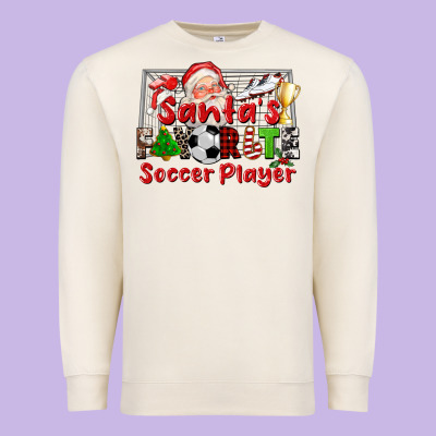 Santas Favorite Soccer Player Premium Sweatshirt Designed By Cowgirlartshop