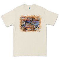 Bone aztec leopard cowhide wood western background Premium Tee - AdoDesignShop