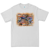 Dove Grey aztec leopard cowhide wood western background Premium Tee - AdoDesignShop