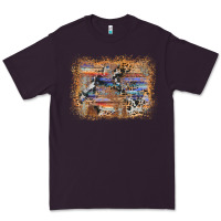 Plum aztec leopard cowhide wood western background Premium Tee - AdoDesignShop