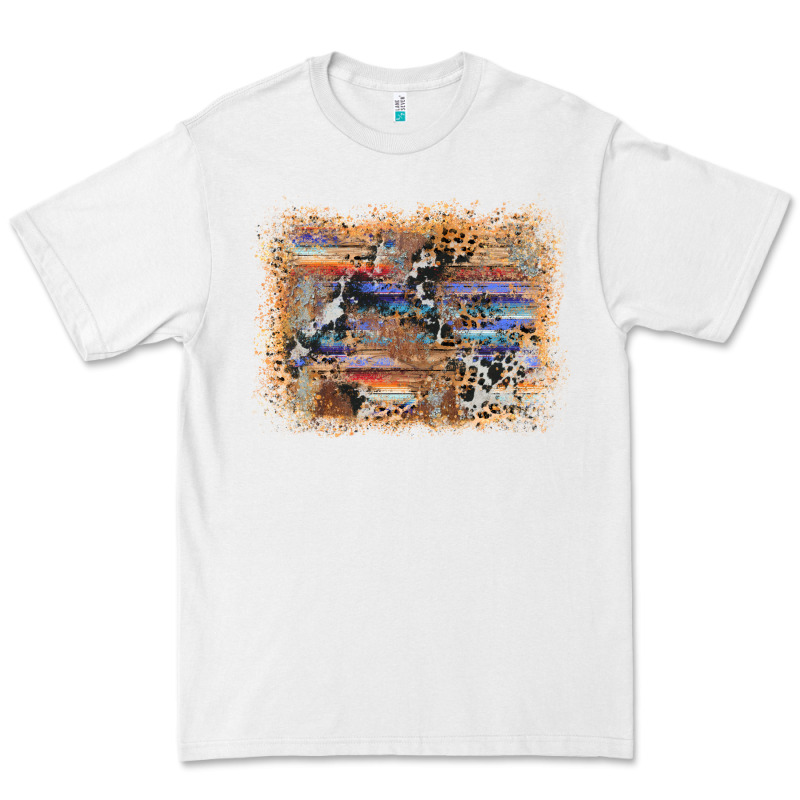 Aztec Leopard Cowhide Wood Western Background Premium Tee by AdoDesignShop | Teevron