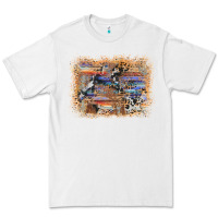 White aztec leopard cowhide wood western background Premium Tee - AdoDesignShop