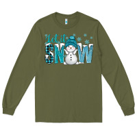 Army Green let it snow with cute snowman bbs Long Sleeve Tee - BundleAndBundleShop