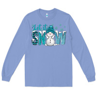 Colony Blue let it snow with cute snowman bbs Long Sleeve Tee - BundleAndBundleShop