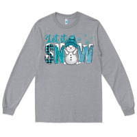 Heather Grey let it snow with cute snowman bbs Long Sleeve Tee - BundleAndBundleShop