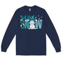 Navy let it snow with cute snowman bbs Long Sleeve Tee - BundleAndBundleShop