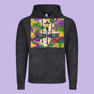 Mardi Gras Street Lights Vintage Hoodie Designed By Maliassmallbusiness