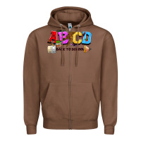 Chestnut abcd back to school Zipper Hoodie - NancyCooperArtShop