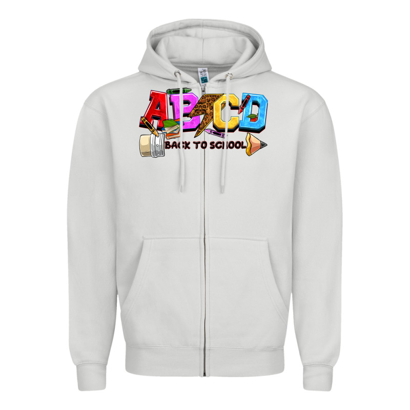 Abcd Back To School Zipper Hoodie by NancyCooperArtShop | Teevron