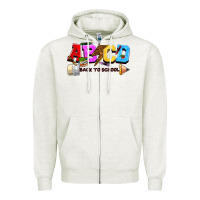 Oatmeal Heather abcd back to school Zipper Hoodie - NancyCooperArtShop