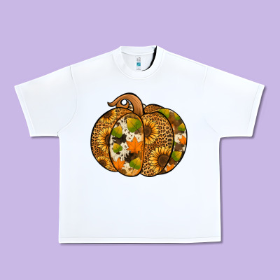 Leopard Cowhide Sunflower Pumpkin Urban Heavy Tee Designed By Nancycooperartshop
