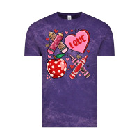Cloud Purple valentine xoxo teacher Vintage Tee - MaliasSmallBusiness