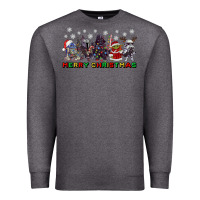 Charcoal Heather merry christmas gnomies Premium Sweatshirt - CowGirlArtShop
