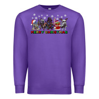 Purple merry christmas gnomies Premium Sweatshirt - CowGirlArtShop