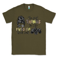 Army Green the best things in life mess up your hair Classic Tee - MaliasSmallBusiness