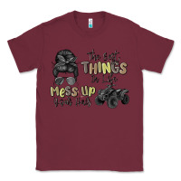 Burgundy the best things in life mess up your hair Classic Tee - MaliasSmallBusiness