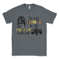 Charcoal Heather the best things in life mess up your hair Classic Tee - MaliasSmallBusiness