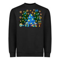 Black Hannukah Christmas trees Heavyweight Sweatshirt - NancyCooperArtShop