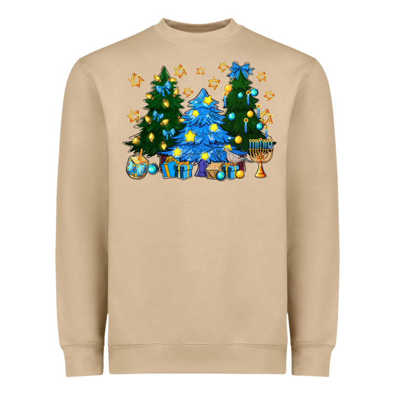 Hannukah Christmas Trees Heavyweight Sweatshirt by NancyCooperArtShop | Teevron