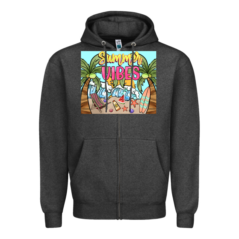 Summer Vibes Zipper Hoodie by NancyCooperArtShop | Teevron