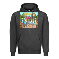 Charcoal Heather summer vibes Zipper Hoodie - NancyCooperArtShop