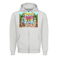 Dove Grey summer vibes Zipper Hoodie - NancyCooperArtShop
