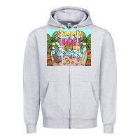 Heather Grey summer vibes Zipper Hoodie - NancyCooperArtShop