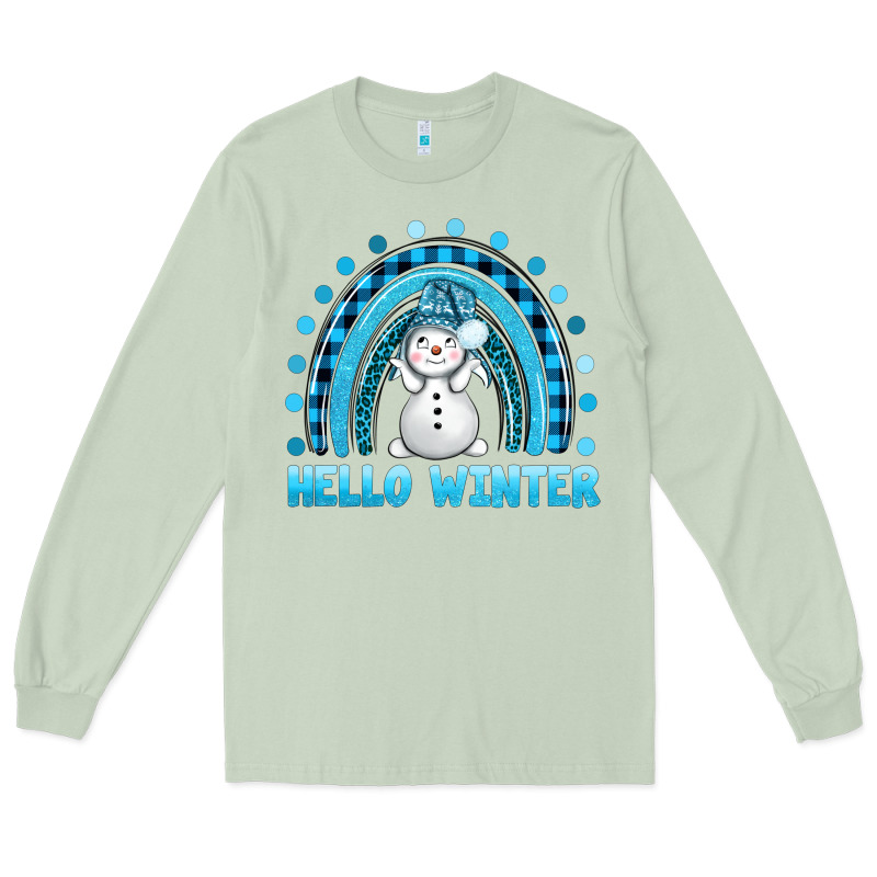 Hello Winter Rainbow With Snowman Bbs Long Sleeve Tee by BundleAndBundleShop | Teevron