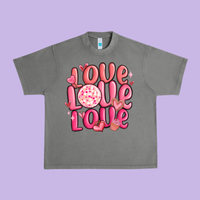 Love Love Love Valentines Day Urban Heavy Tee Designed By Maliassmallbusiness