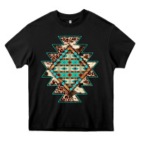 Black cowhide leopard gemstone aztec Heavy Core Tee - JahusDesignShop