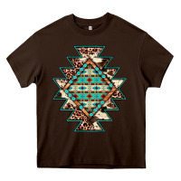 Chocolate Brown cowhide leopard gemstone aztec Heavy Core Tee - JahusDesignShop