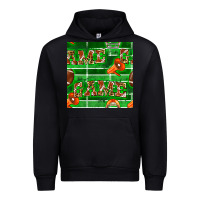 Black american football megaphone and game seamless pattern Urban Hoodie - BundleAndBundleShop