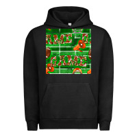 Pigment Black american football megaphone and game seamless pattern Urban Hoodie - BundleAndBundleShop