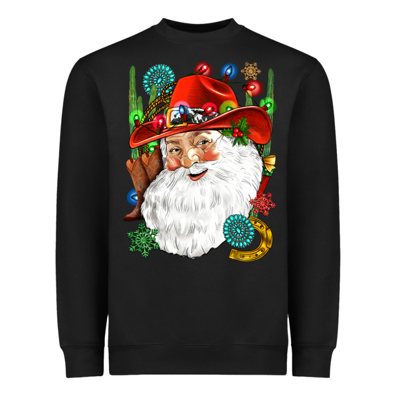 Cowboy Santa Heavyweight Sweatshirt by NancyCooperArtShop | Teevron