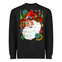 Black Cowboy Santa Heavyweight Sweatshirt - NancyCooperArtShop