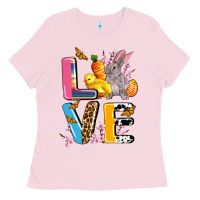 Bubblegum Pink love easter Ladies Tee - AdoDesignShop
