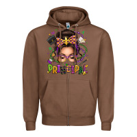 Chestnut mardi gras principal caucasian messy bun Zipper Hoodie - texasbilliewilder