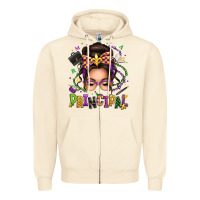 Sandshell mardi gras principal caucasian messy bun Zipper Hoodie - texasbilliewilder