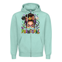 Seafoam mardi gras principal caucasian messy bun Zipper Hoodie - texasbilliewilder