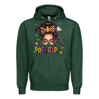 Sports Green mardi gras principal caucasian messy bun Zipper Hoodie - texasbilliewilder