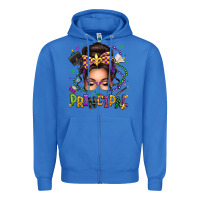 True Royal mardi gras principal caucasian messy bun Zipper Hoodie - texasbilliewilder