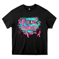 Black fuck cancer Heavy Core Tee - AdoDesignShop