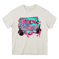 Cream fuck cancer Heavy Core Tee - AdoDesignShop