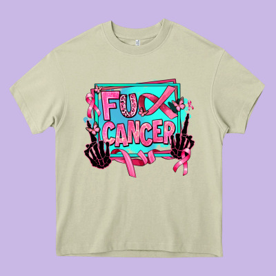 Fuck Cancer Heavy Core Tee Designed By Adodesignshop
