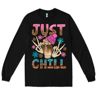 Black just chill with coffee bean bbs Long Sleeve Tee - BundleAndBundleShop