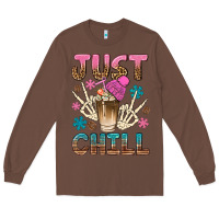 Chestnut just chill with coffee bean bbs Long Sleeve Tee - BundleAndBundleShop