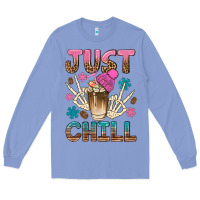 Colony Blue just chill with coffee bean bbs Long Sleeve Tee - BundleAndBundleShop
