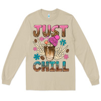 Mushroom just chill with coffee bean bbs Long Sleeve Tee - BundleAndBundleShop