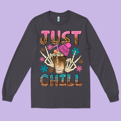 Just Chill With Coffee Bean Bbs Long Sleeve Tee Designed By Bundleandbundleshop