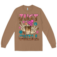 Toasted Coconut just chill with coffee bean bbs Long Sleeve Tee - BundleAndBundleShop